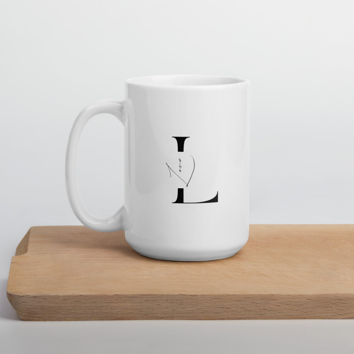 Love White glossy mug