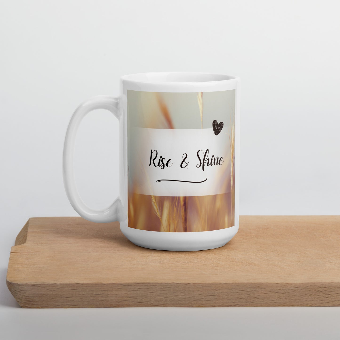 Rise & Shine White glossy mug