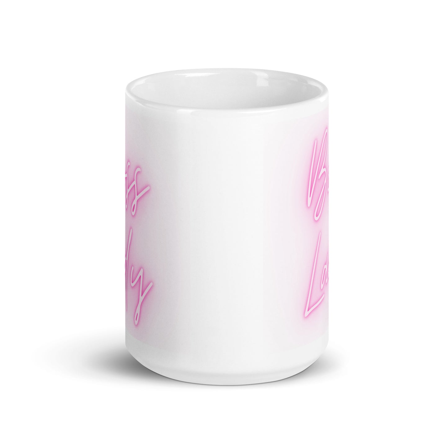 Boss Lady Pink White glossy mug