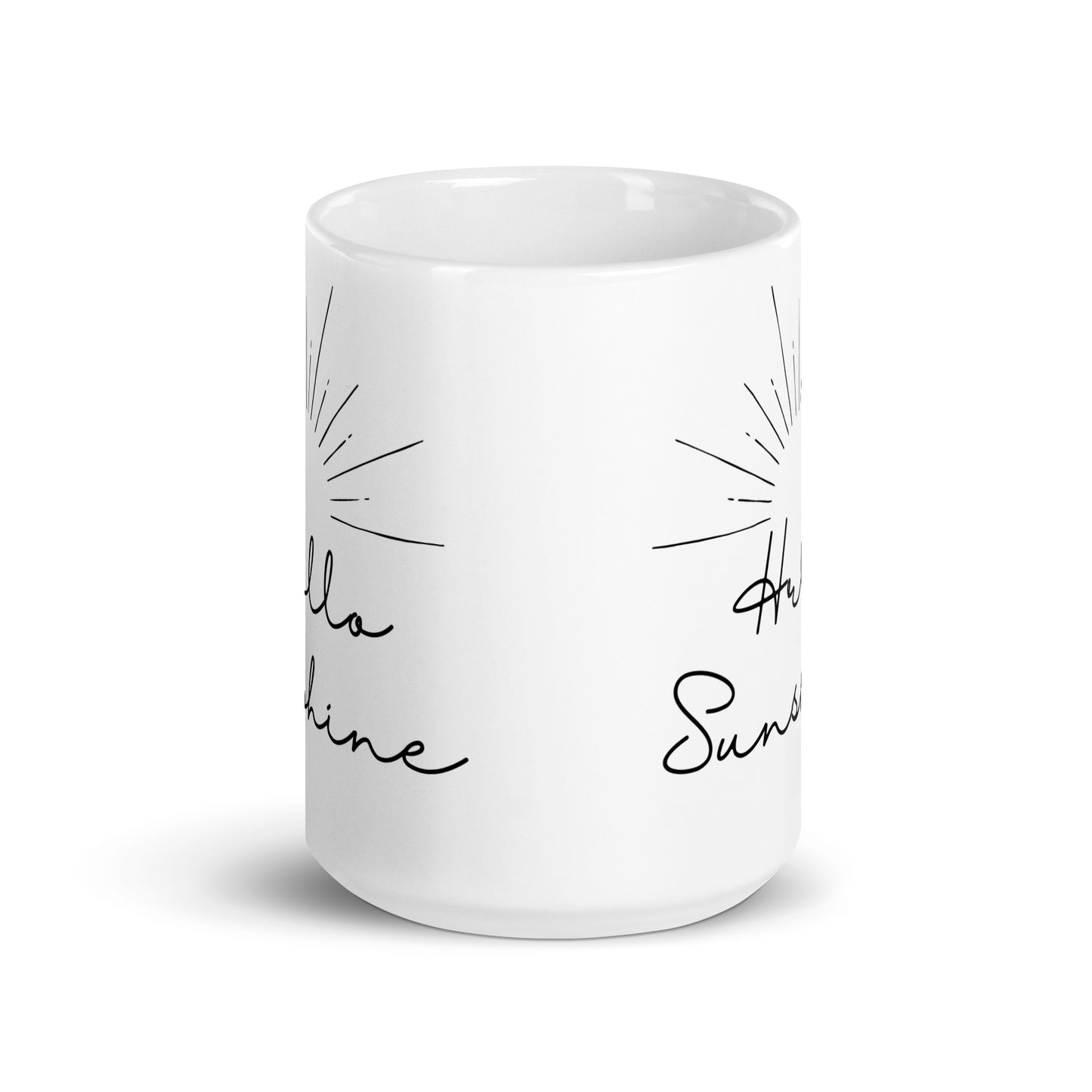 Hello Sunshine Plain White glossy mug