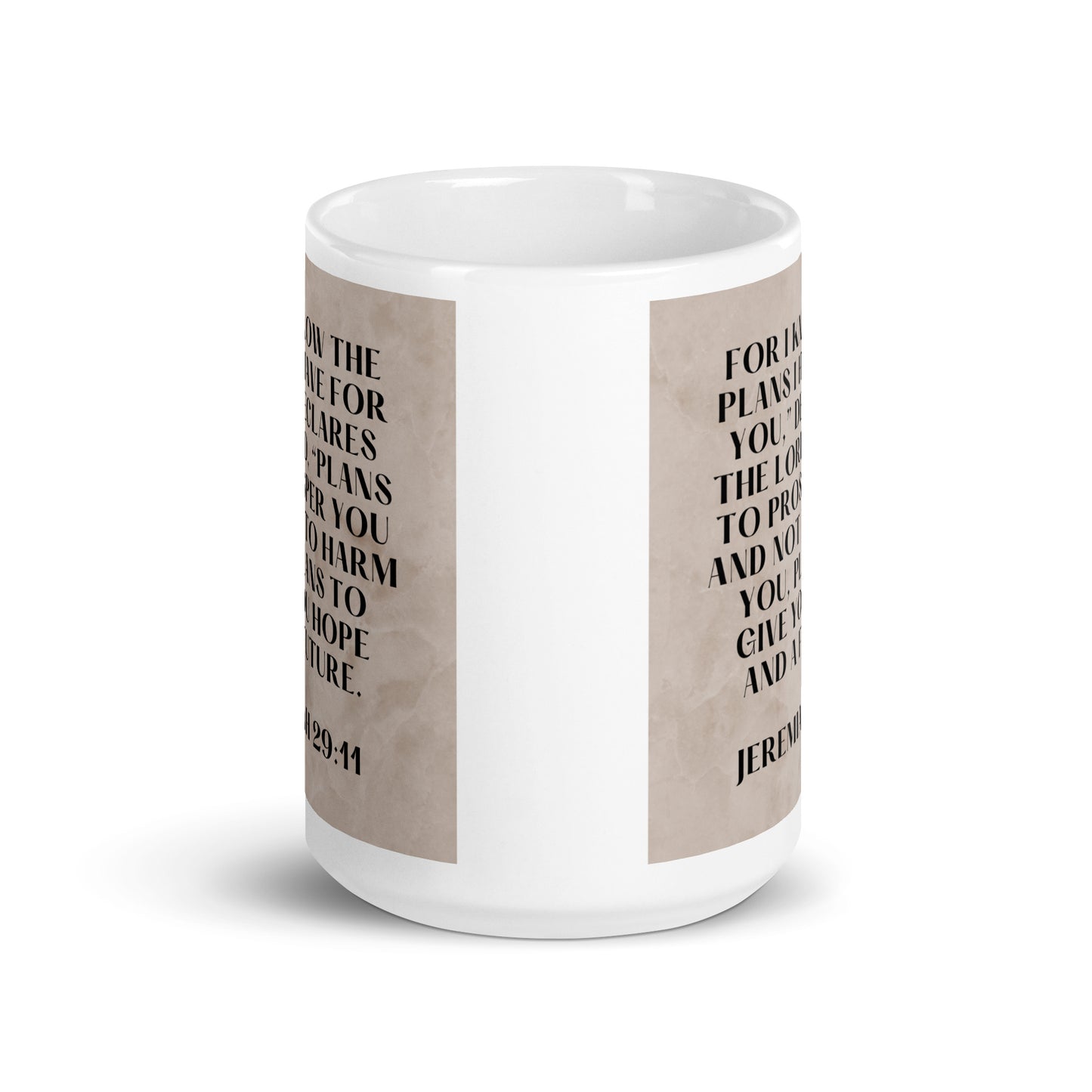 Jeremiah 29:11 White glossy mug