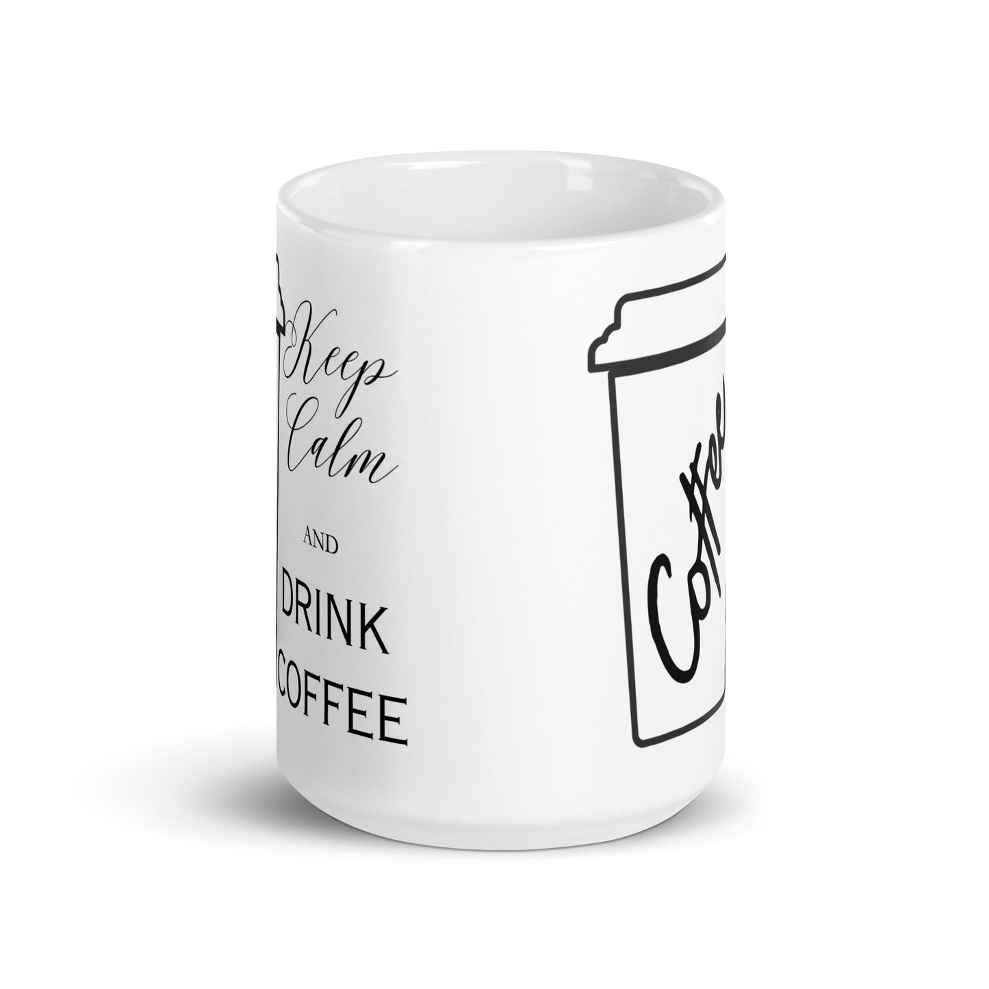 Keep Calm and Drink Coffee Bold White glossy mug