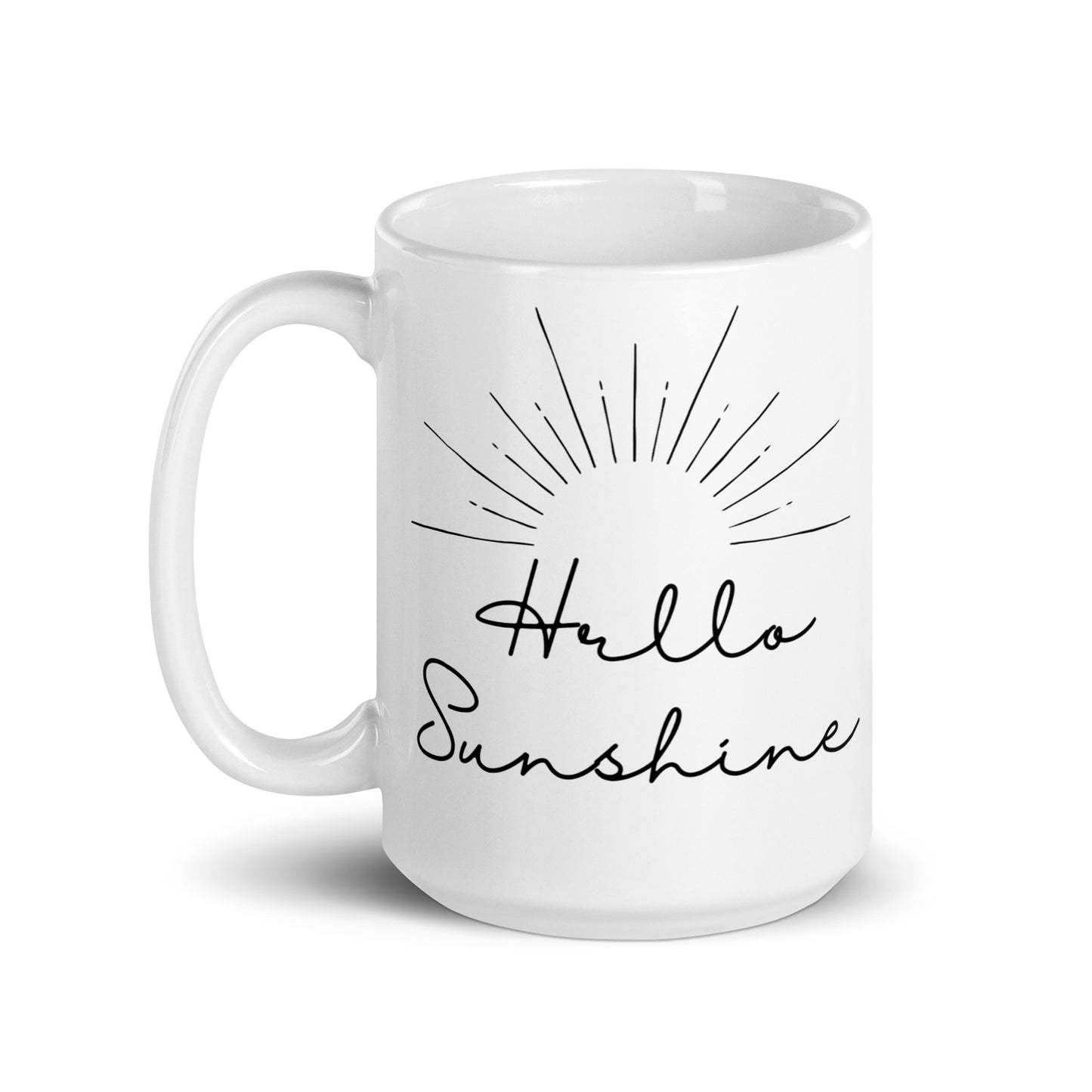 Hello Sunshine Plain White glossy mug