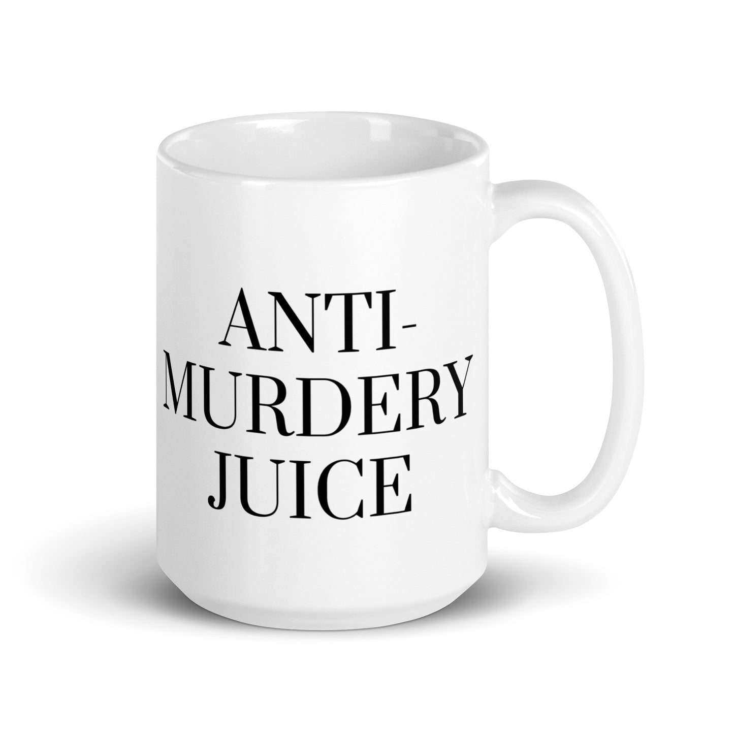 Anti-Murdery Juice White glossy mug