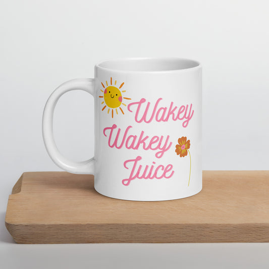 Wakey-Wakey Juice White glossy mug