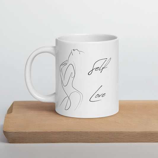 Self Love Sexy Bold White glossy mug