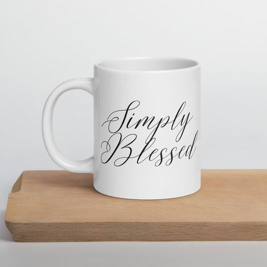 Simply Blessed White glossy mug