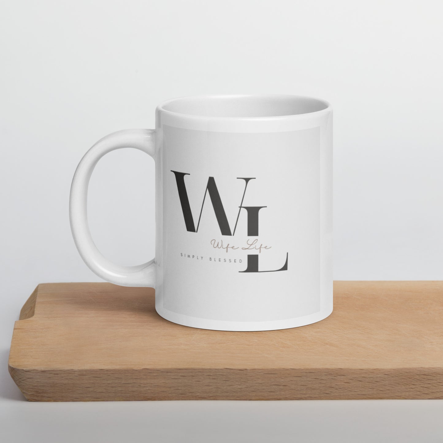 Wife Life Logo White glossy mug