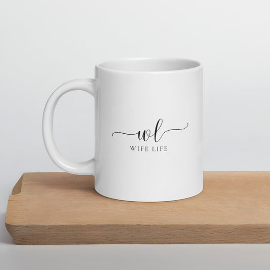 Wife Life Elegant  White glossy mug