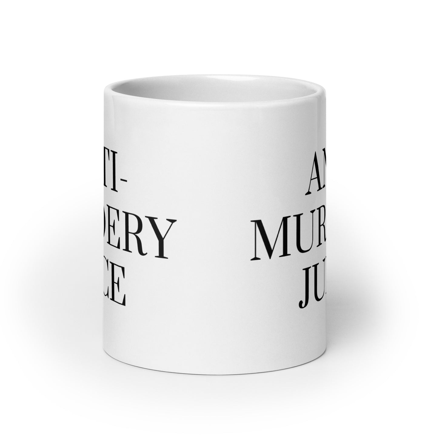 Anti-Murdery Juice White glossy mug