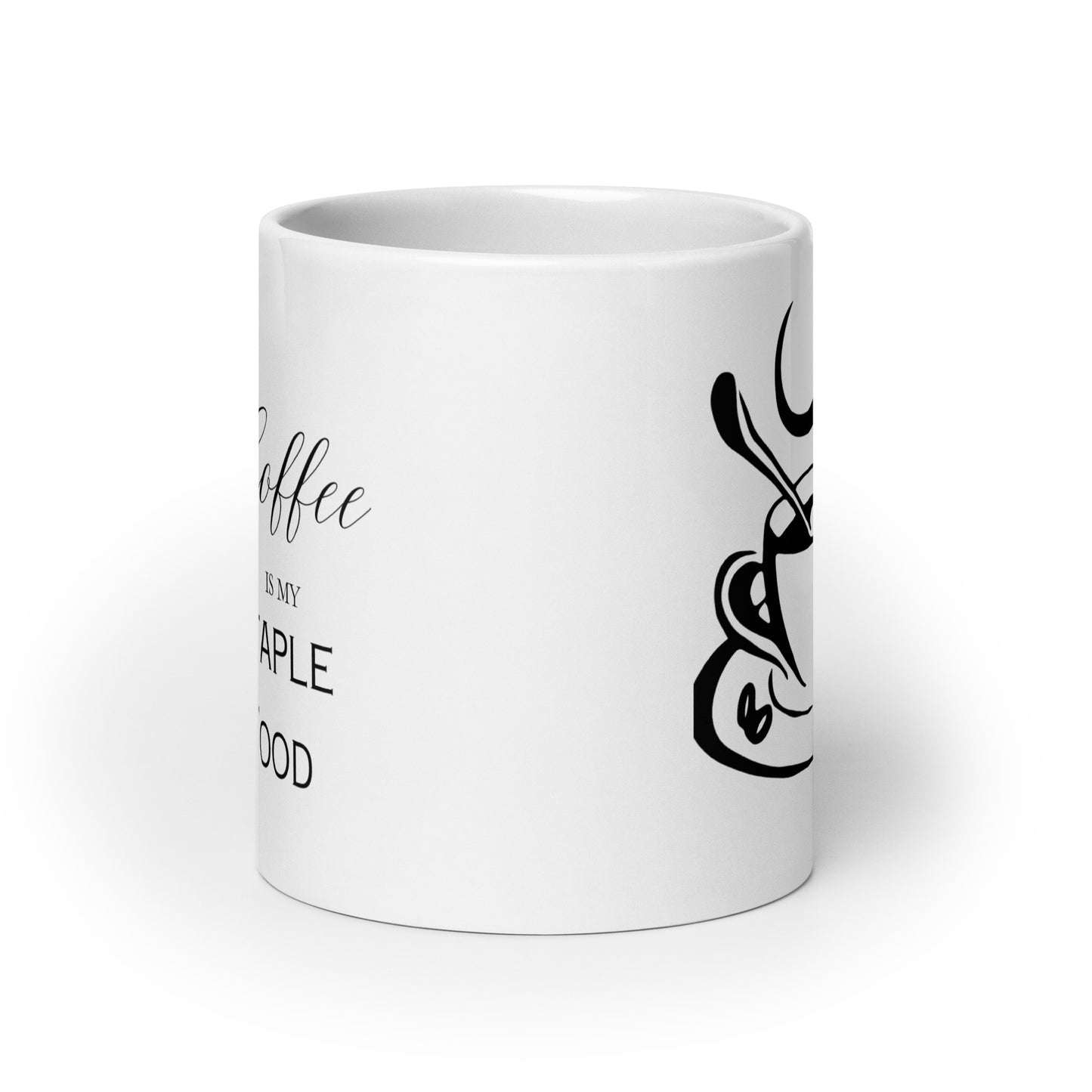 Coffee is my Staple Food Elegant White glossy mug