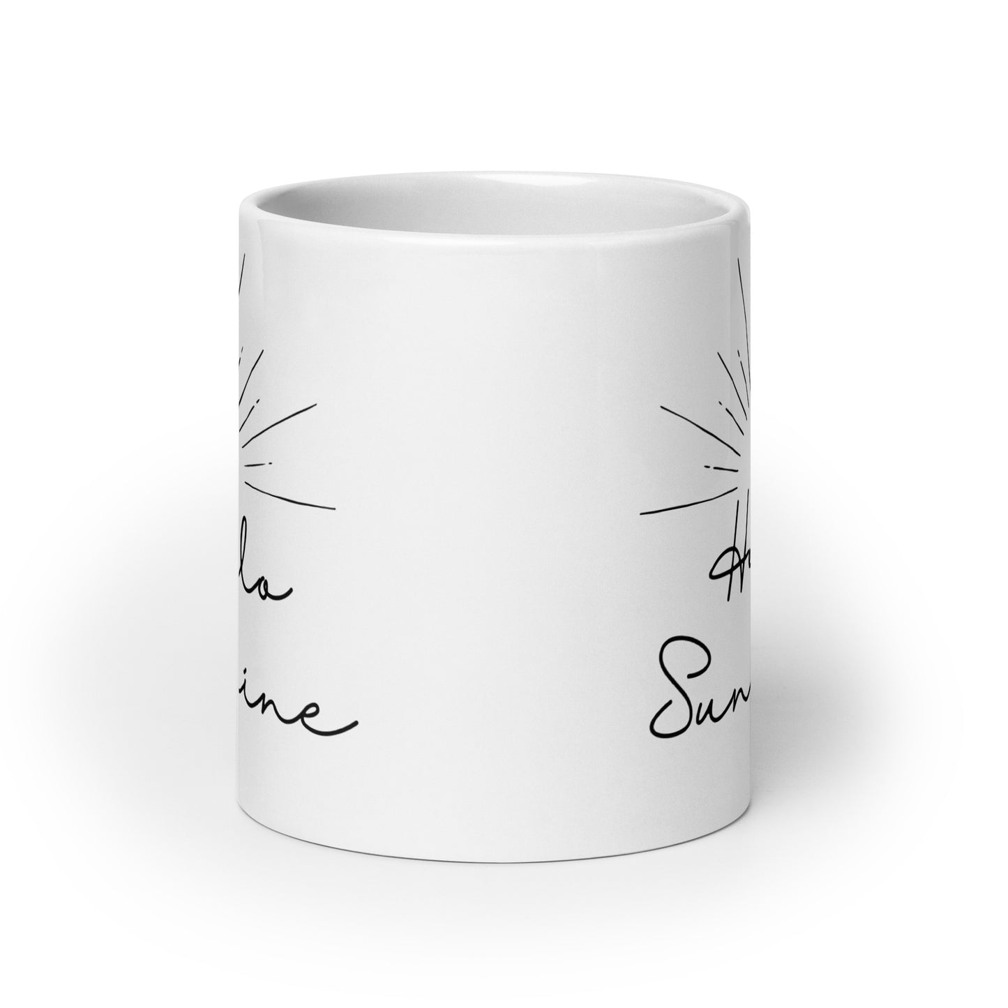 Hello Sunshine Plain White glossy mug