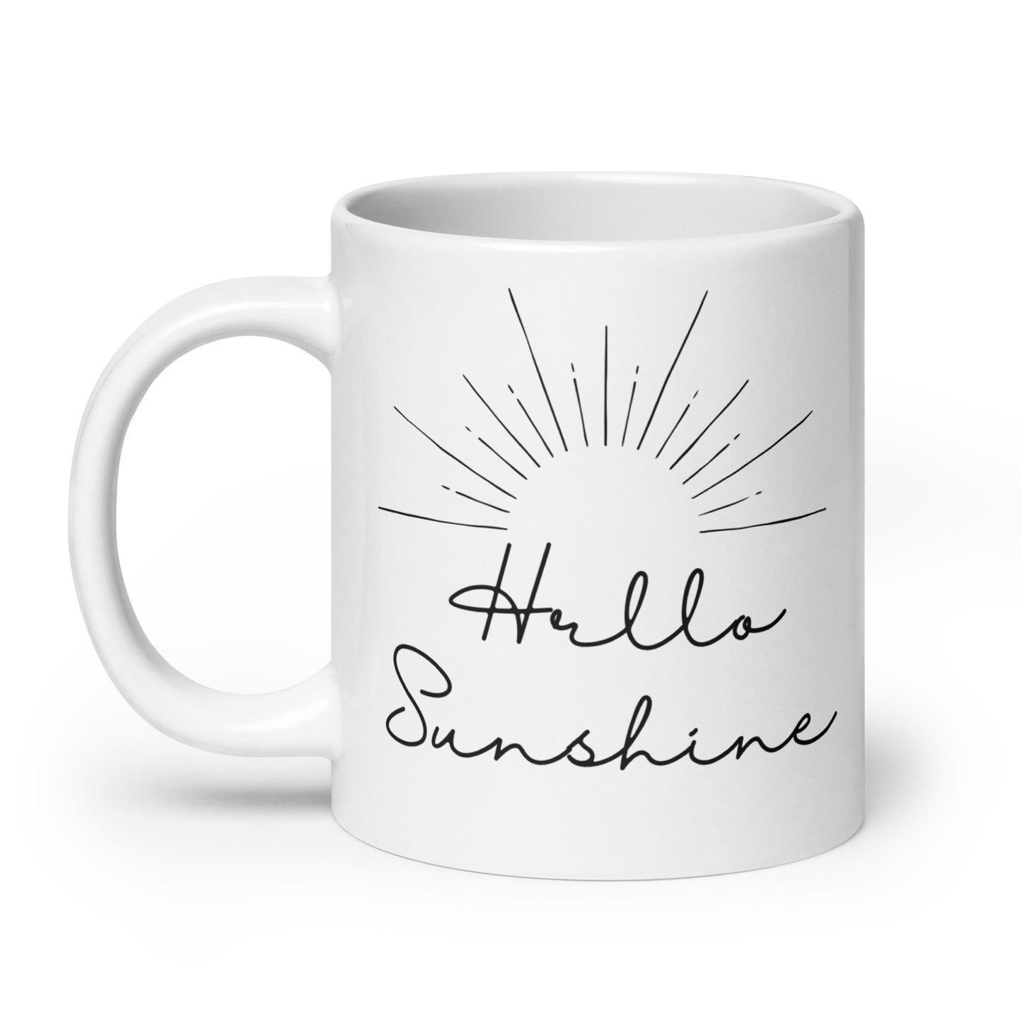 Hello Sunshine Plain White glossy mug