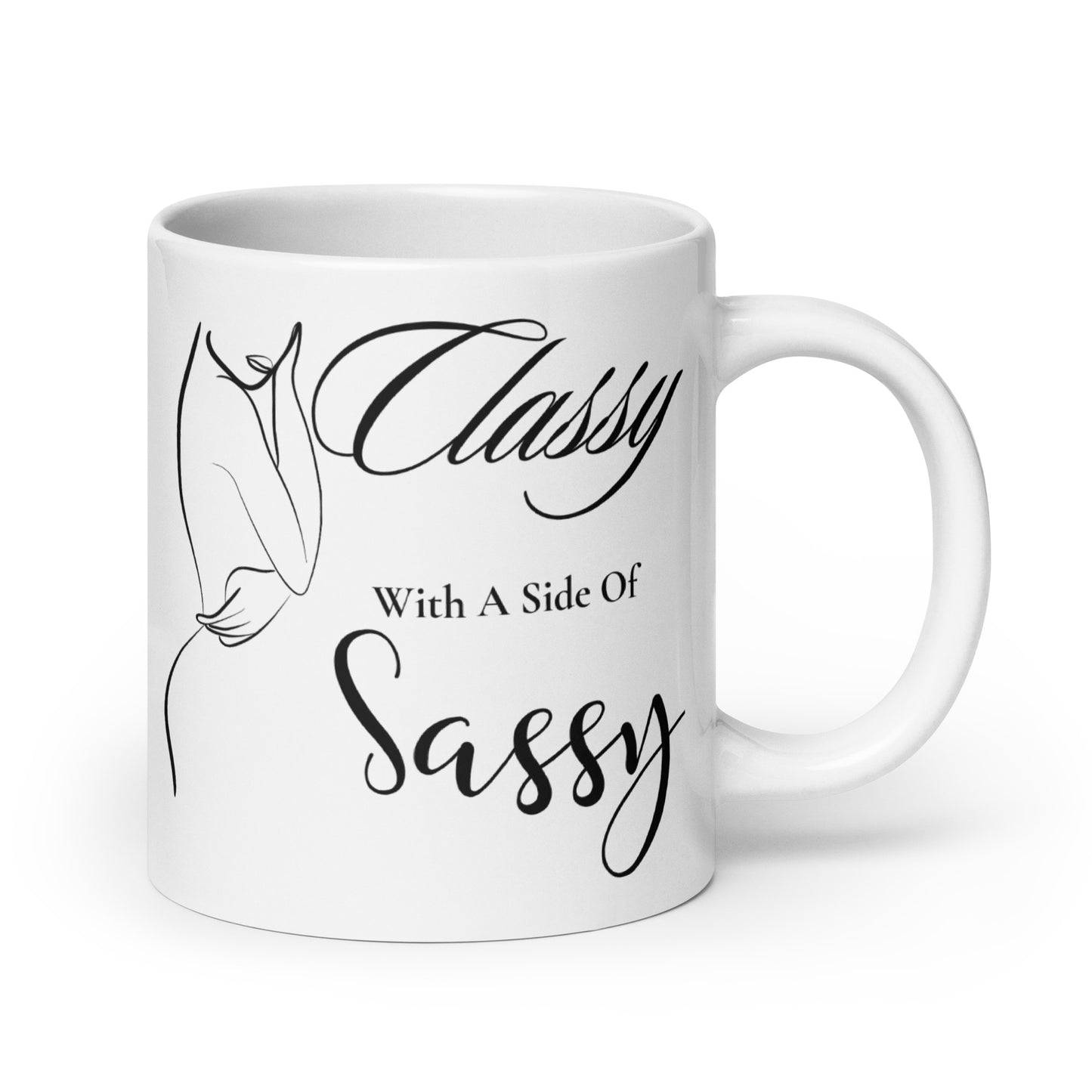 Classy with a side of Sassy Elegant White glossy mug