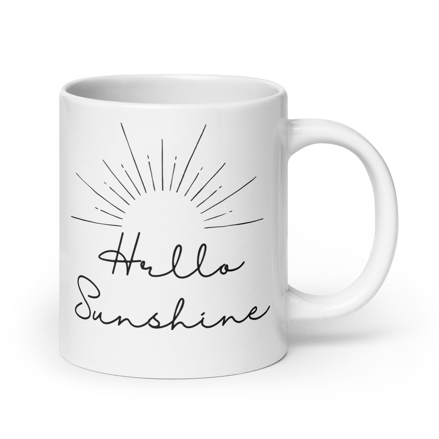 Hello Sunshine Plain White glossy mug