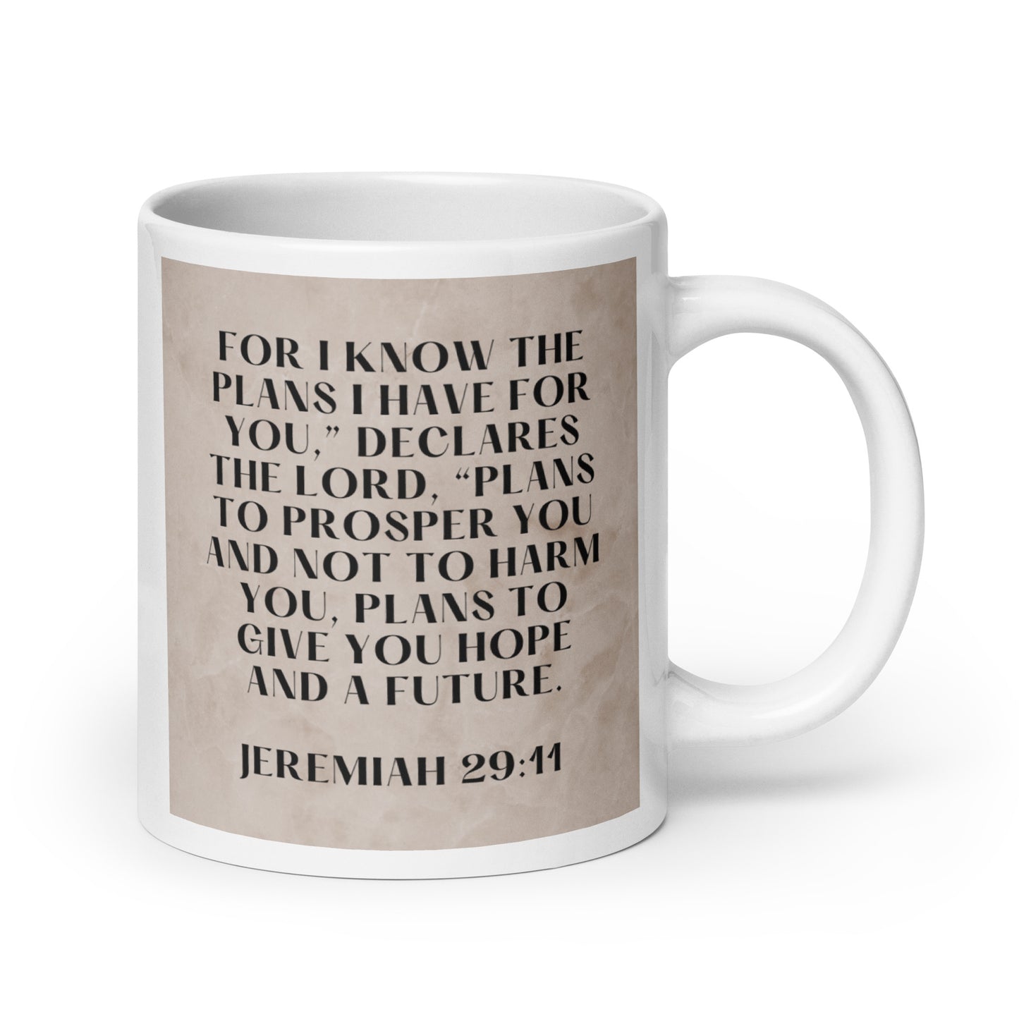 Jeremiah 29:11 White glossy mug