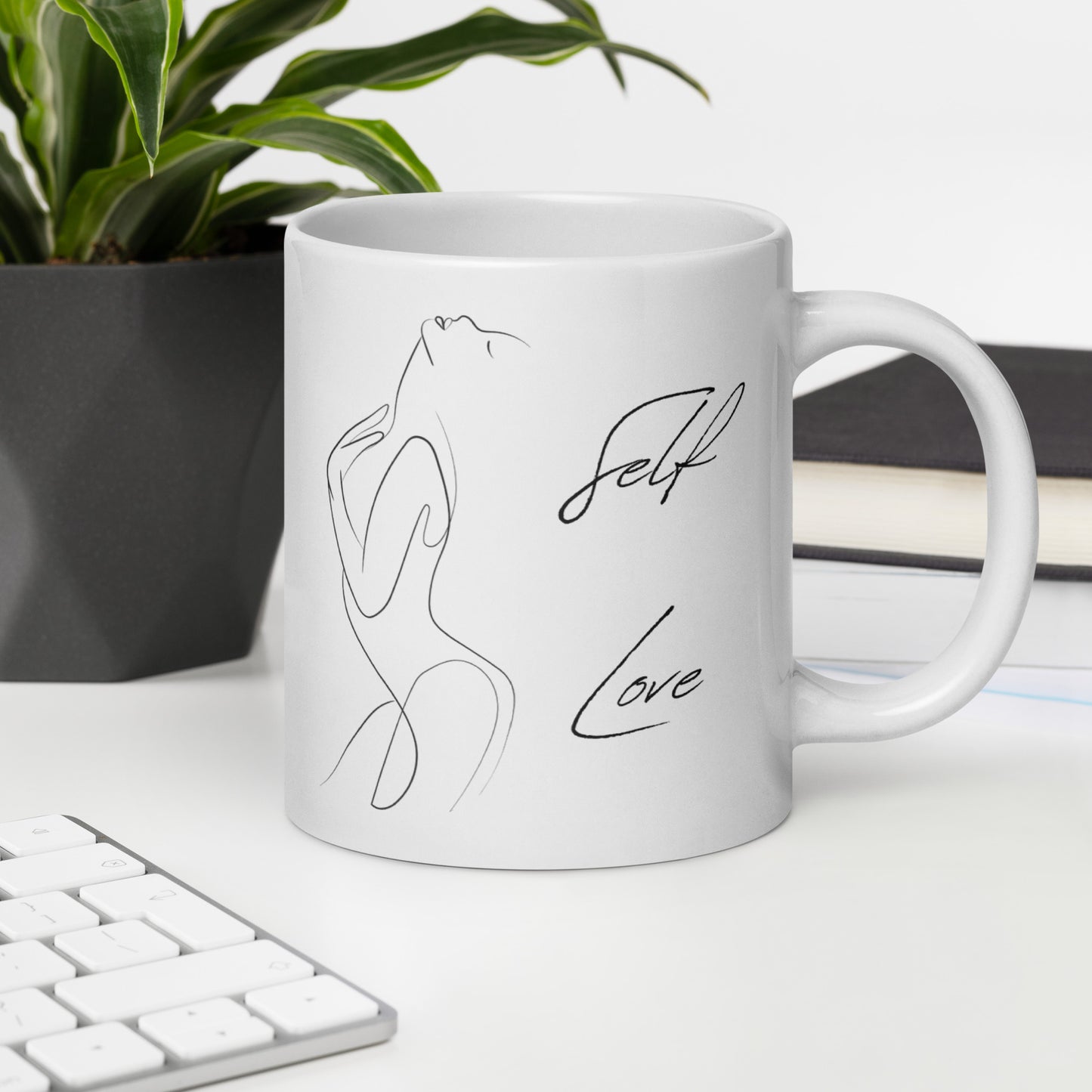 Self Love Sexy Bold White glossy mug