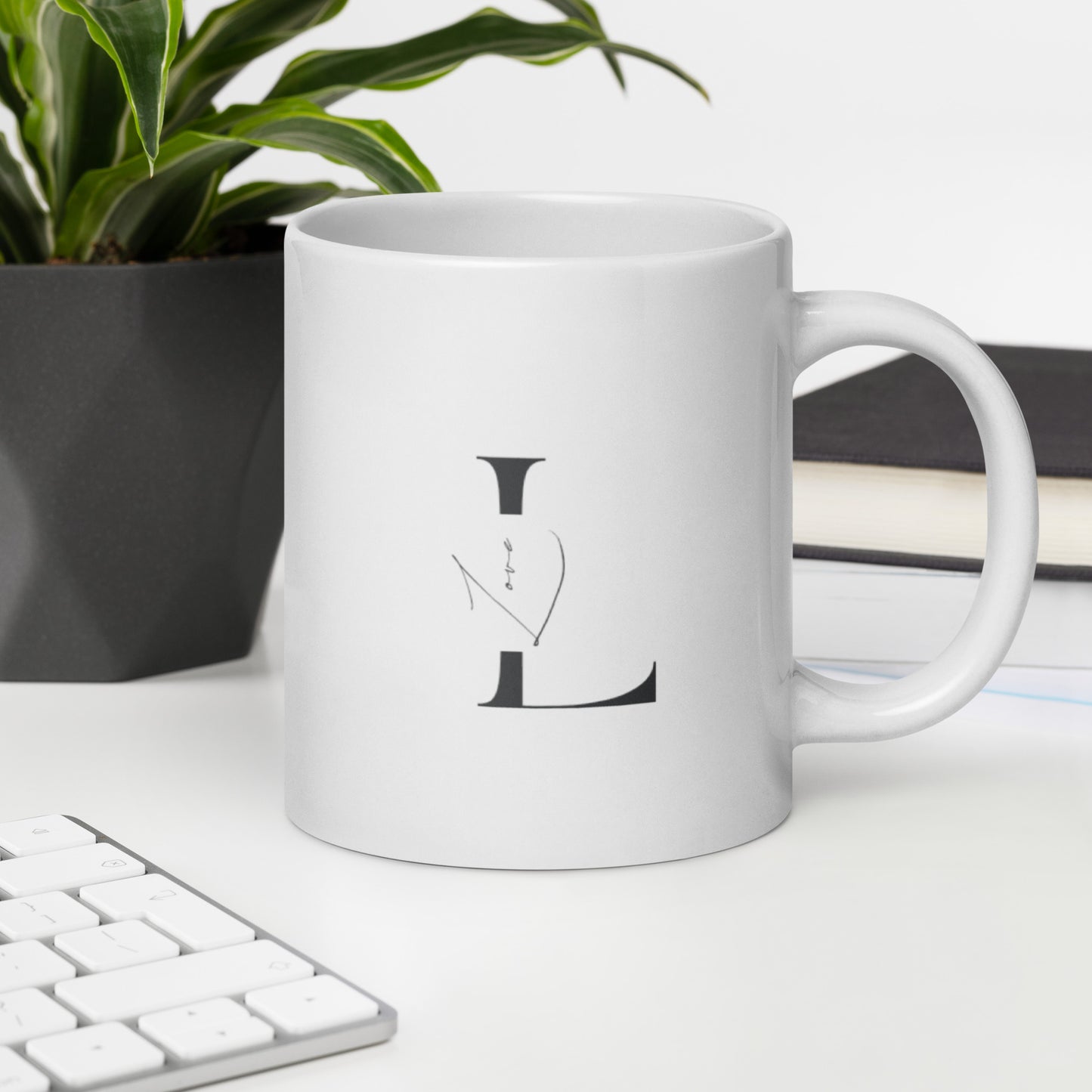 Love White glossy mug